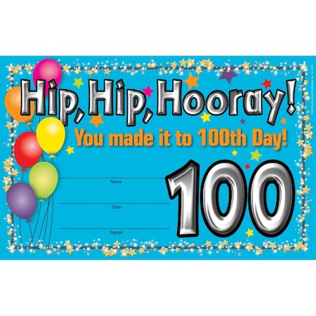 Barker Creek 100th Day Recognition Awards, 30/Set, PK30 426